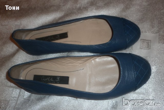 Детски или за дами с малко краче кожени балеринки Cristhelen B в синьо , снимка 2 - Дамски ежедневни обувки - 12159041