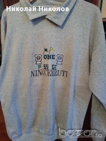Мъжка спортна блуза Nino Cerruti памук с яка голям размер, снимка 1 - Блузи - 12017021