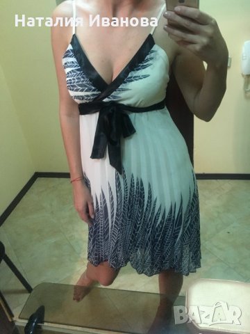 Рокля с плисе и регулиращи се презрамки, снимка 7 - Рокли - 25865272