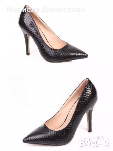 Дамски черни страхотни обувки, снимка 2 - Дамски обувки на ток - 25373727