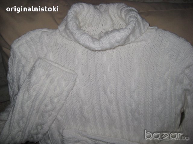 Снежно бяло поло пуловер, снимка 2 - Блузи с дълъг ръкав и пуловери - 16641383