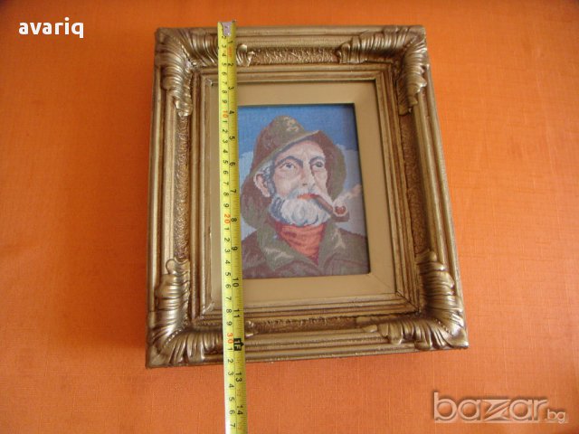 Гоблен - Стареца с лула , снимка 9 - Гоблени - 12618357