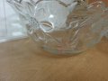Голяма стъклена купа с две купички , снимка 4