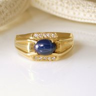 златен пръстен със ЗВЕЗДЕН САПФИР 4.94 грама, снимка 5 - Пръстени - 18161668