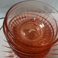 Стъклени купички розово стъкло, снимка 4 - Сервизи - 24077757