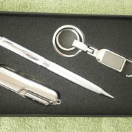 Луксозен нов бизнес комплект Nogest- ножче, химикал и ключодържател, снимка 4 - Други - 8932115