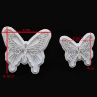 3д 2 пеперуди пеперуда релеф текстурни пластмасови форми резци резец форма печат украса торта сладки, снимка 2 - Форми - 12467563