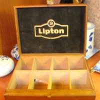 Lipton оригинална дървена масивна кутия за чай , снимка 2 - Колекции - 20952442