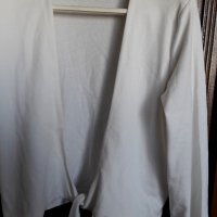 Бяла лятна жилетка без копчета със завързване S-М, снимка 3 - Жилетки - 18640235