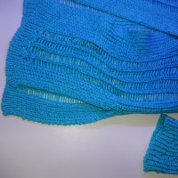 S/M Auzu синя дълга жилетка, фино плетиво – S/Mразмер, снимка 9 - Жилетки - 25152165