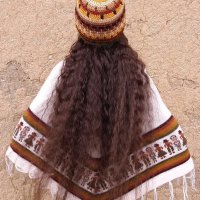 Плетена шапка ,,Горска песен" - индианска мандала техника, снимка 6 - Шапки - 24605487