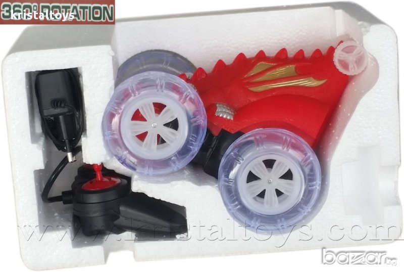 Атрактивна преобръщаща се кола Динозавър с радиоуправление и зарядно, снимка 1