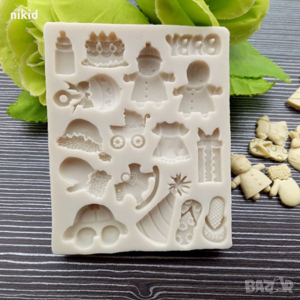Лято бебешки Коледен смес силиконов молд форма украса декор торта фондан шоколад, снимка 1