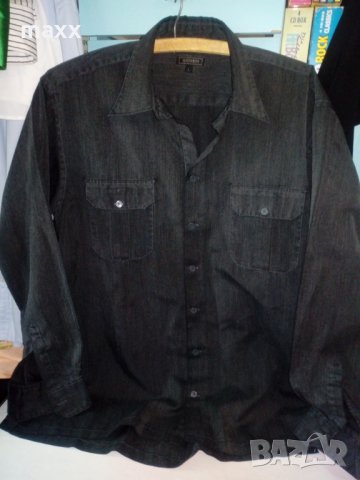 Графитено черна риза Giovani с дълъг ръкав , снимка 1 - Ризи - 25584078