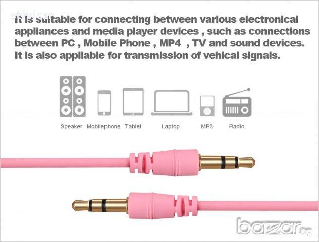 Аудио кабел - AUX 3.5-3.5;-- 5 лв. безплатна доставка., снимка 8 - Други - 14957885