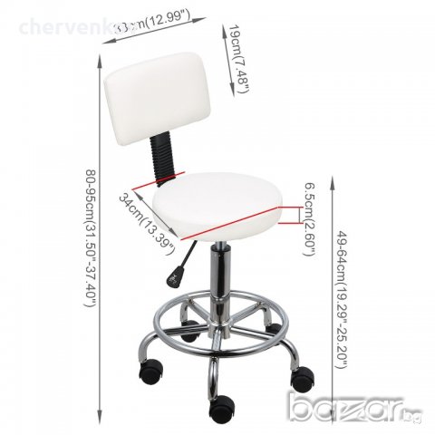 Козметичен работен стол с облегалка, табуретка различни модели стойка за  педикюр нови, снимка 6 - Педикюр и маникюр - 20452307