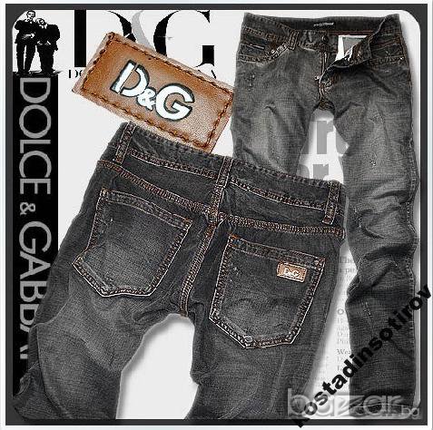 D&G Dolce and Gabbana Grey Leather Plate Мъжки Дънки размер 46 (30), снимка 1 - Дънки - 6470409