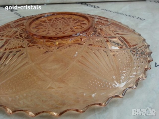 Стъклено плато чиния фруктиера , снимка 4 - Антикварни и старинни предмети - 24962918