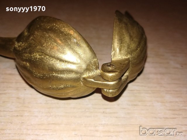 антика-масивна орехотрошачка-мед/месинг-17х5см-внос швеицария, снимка 16 - Колекции - 20476777