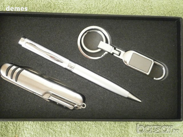 Луксозен нов бизнес комплект Nogest- ножче, химикал и ключодържател, снимка 4 - Други - 8932115