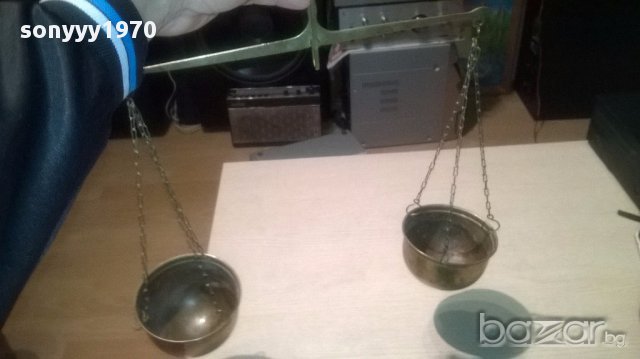 Ретро везна-мед/месинг-40х36х12см-внос швеицария, снимка 12 - Антикварни и старинни предмети - 16654393