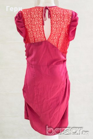 Рокля в цвят циклама и червено марка Liquorish - M, снимка 3 - Рокли - 17877066