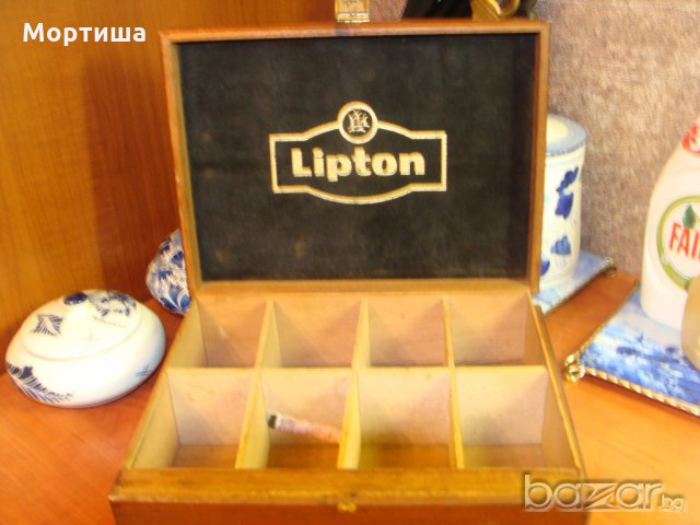 Lipton оригинална дървена масивна кутия за чай , снимка 2 - Колекции - 20952442