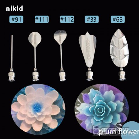 5 бр метални пера инжекция за желиран десерт декорация и украса, снимка 2 - Други - 17567224