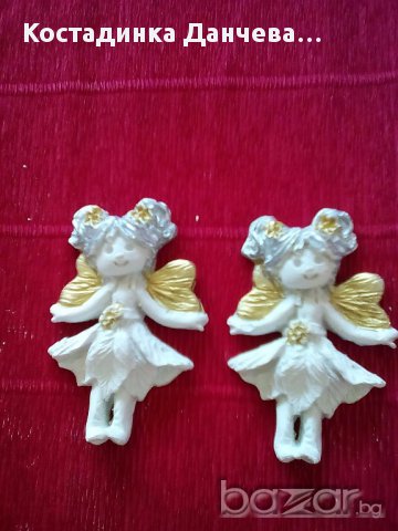 гипсови фигурки ангелчета частично оцветени, снимка 2 - Подаръци за кръщене - 12429779
