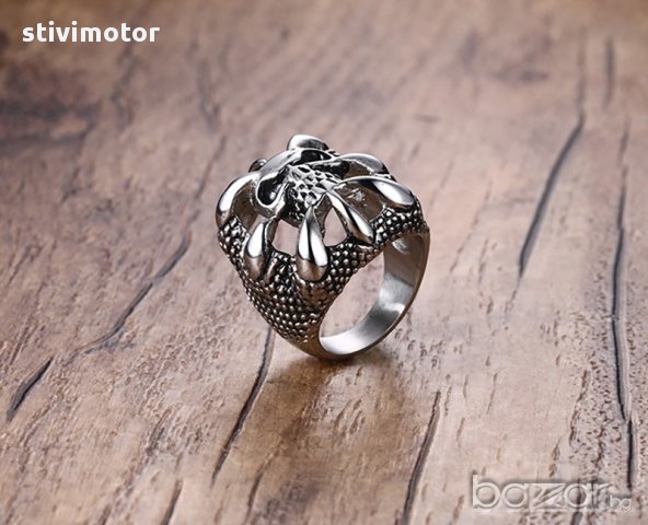 пръстен стомана череп и нокти, снимка 5 - Пръстени - 17433292