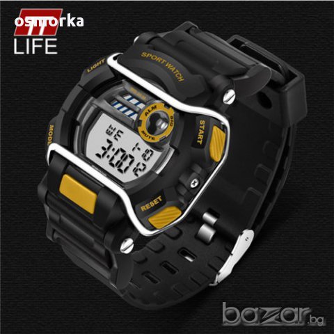 Sanda спортен часовник хронометър аларма спортни функции екстремен жълто, снимка 4 - Мъжки - 16555382