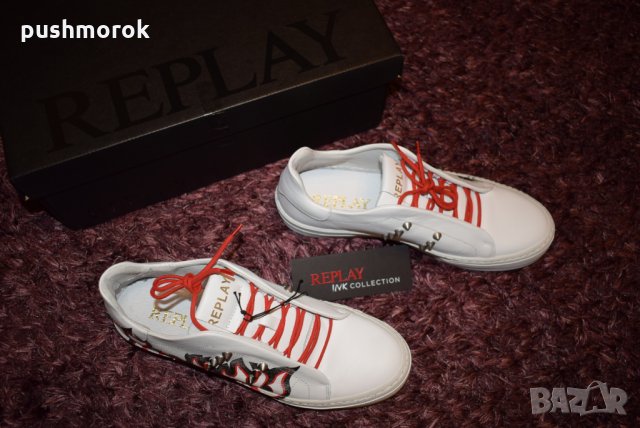 REPLAY Ava White Black Red, снимка 6 - Маратонки - 24726522