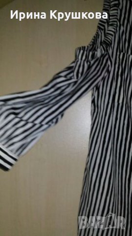 Риза с дълъг ръкав, но с голи рамене. Много интересен модел, снимка 3 - Ризи - 25198686