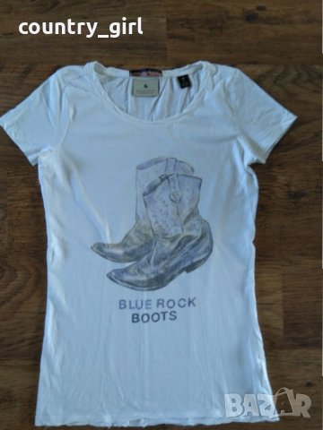 Maison Scotch Blue Rocks Boots Tee - страхотна дамска тениска, снимка 5 - Тениски - 25414255