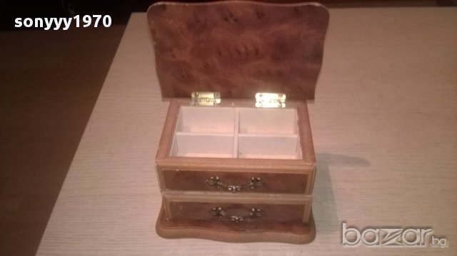 Ретро кутия за бижута-14х10х9см-внос швеицария, снимка 5 - Антикварни и старинни предмети - 16798699