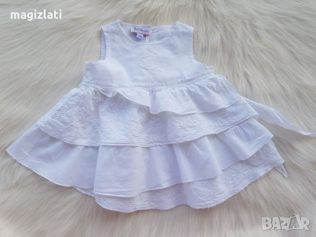 Бебешка бяла рокля Premaman - 6 месеца , снимка 3 - Бебешки рокли - 25211820