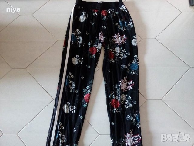 Ефирен панталон със флорални мотиви, снимка 6 - Панталони - 25710260