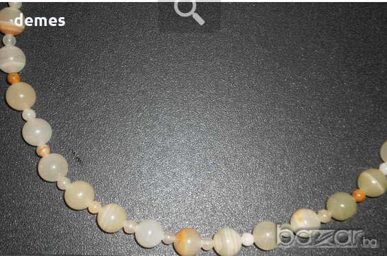  Гердан от естествен мрамор/афганистански нефрит/, снимка 4 - Колиета, медальони, синджири - 20564794