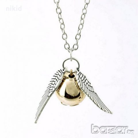 Дамско колие ангелски крила криле с топче метал златисто  сребристо, снимка 2 - Колиета, медальони, синджири - 20886500
