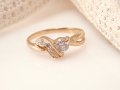 Златен пръстен с циркони -Петя- 2.05 грама, размер 50.5, снимка 1 - Пръстени - 13272550