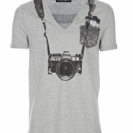 FRANKIE MORELLO GREY CAMERA PRINT Мъжка Тениска size S, снимка 5 - Тениски - 6491224
