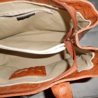 Кафява  кожена чанта genuine leather Made in Italy, снимка 6 - Чанти - 20925504