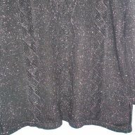 Чeрен кашмирен пуловер тип туника с ламена нишка, снимка 4 - Блузи с дълъг ръкав и пуловери - 16397905