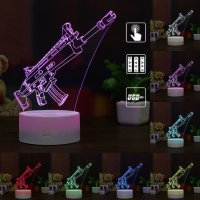 Fortnite 3D LED нощна лампа настолна Форнайт лампи лед фортнаит осветление fortnait, снимка 7 - Настолни лампи - 23410497