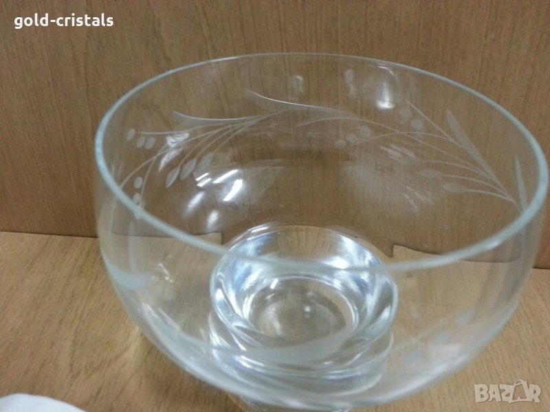  купички чаши калиево кристално гравирано стъкло, снимка 1