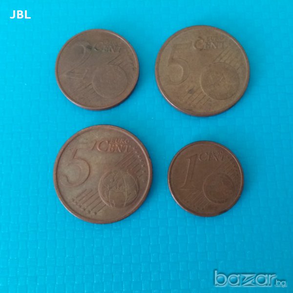 лот euro cent 5,2,1 4 броя 2002г 2005г монети, снимка 1