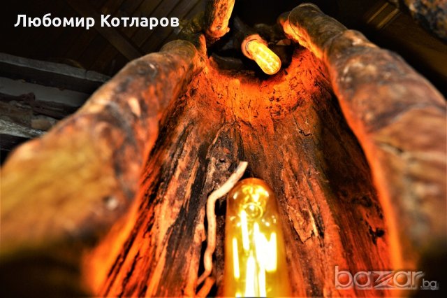 Уникална дървена лампа тип „Винтидж“-2, снимка 17 - Настолни лампи - 18073082