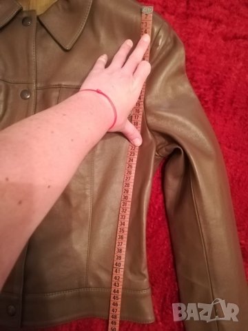НОВОМаслено зелено яке естествена кожа, снимка 11 - Якета - 25228811