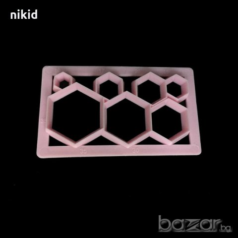 7 размера шестоъгълник шестоъгълници резец форма за фондан тесто сладки торта захарно тесто топка