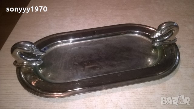 чиния/поднос-31х16х6см с лебеди-внос франция, снимка 4 - Колекции - 26171179